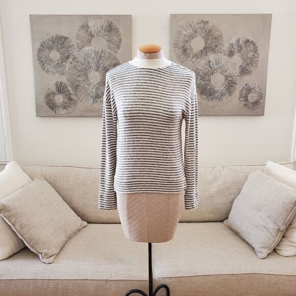 Norstrom BP Stripe Knit Mock Neck Top size Small - Picture 3 of 11